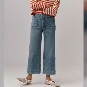 The Colette Crop High-Rise Wide-Leg Jeans by Maeve size 32